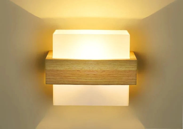 Modern Wood Lamp Led Wall Lamps Glass Light Mirror Washer Sconces Wall Light Fixtures Dressing  Living Room Dining Room Bedroom