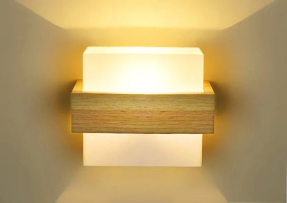 Modern Wood Lamp Led Wall Lamps Glass Light Mirror Washer Sconces Wall Light Fixtures Dressing  Living Room Dining Room Bedroom