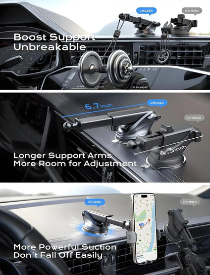 Wireless Car Charger, 2025 Upgrade 15W Fast Charging Auto Clamping Car Phone Holder Charger, Phone Holders for car Mount
