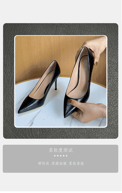 brown light Heels for women luxury Spring High Heels Shoes Stiletto Pointed Toe Pumps Leather Ladies Prom Party Shoes Women