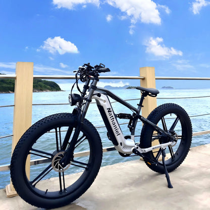 Nathaniel SYR09 adult electric bike, Dual motor 2000W,26*4.0Fat tires,48V20Ah,55KM/H, All terrain off-road E-bike