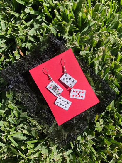 Playing Card Earrings Jewel Classical Handmade Loveliness Punk Jewellery Gorgeous Wedding Statement Women for Her Gift
