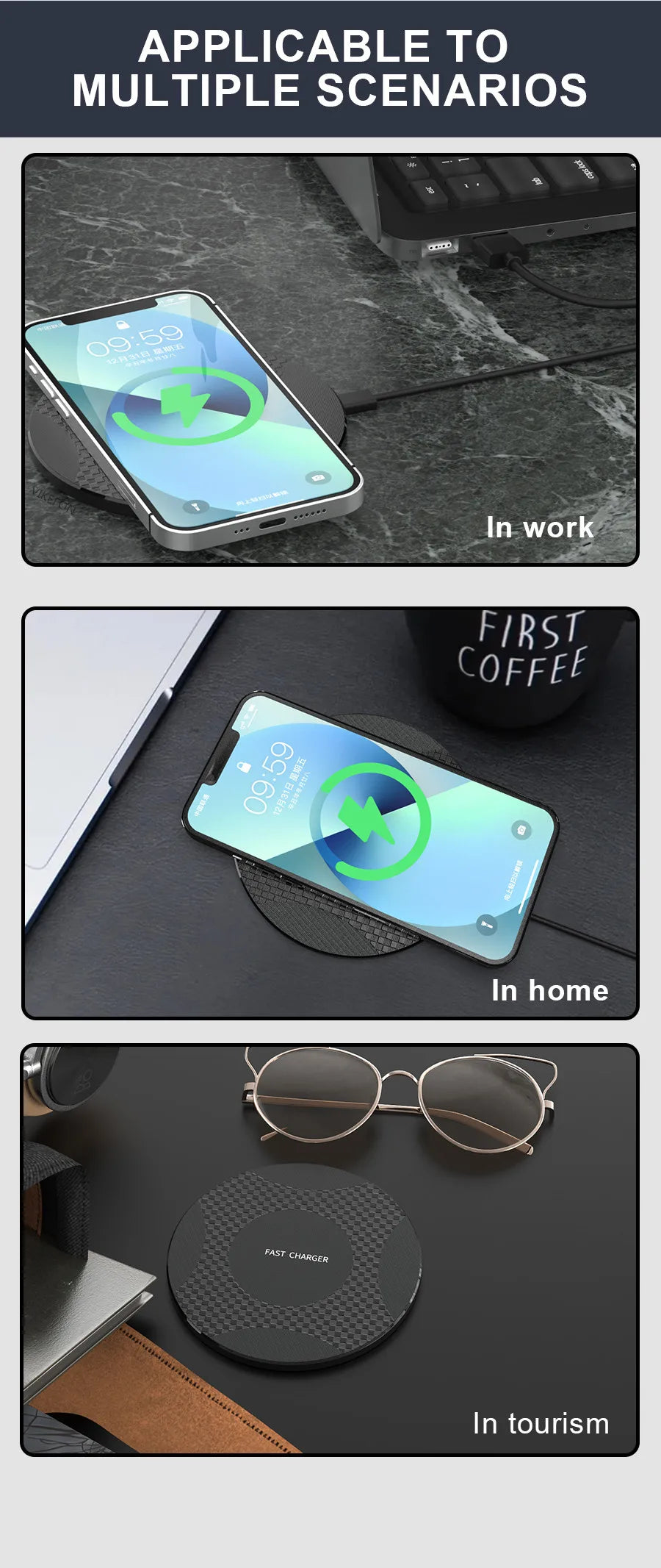 Wireless Charging For Motorola Edg OPPO Find X5 Pro Reno 8 Pro Ulefone Armor 23 UltraSamsung Galaxy S20+ Phone Wireless Charger