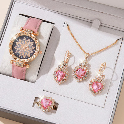 Watches Sets Gifts for Women Crystal Bling Wristwatch Jewelry Kit Gift for Mom Wife Girlfriend