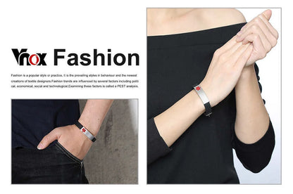 Vnox Engravable Medical Alert ID Bracelet DIABETES EPILEPSY ALZHEIMER'S ALLERGY SOS Women Men Personalized Jewelry