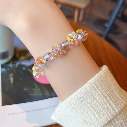 Charming Crystal Bracelet for Women with Adjustable Pull Design Colorful Bead Fashion Jewelry Stylish and Shiny Hand Accessories