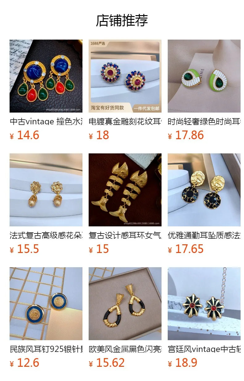 Jelly translucent gemstone earrings fashion luxury high sense 9 earrings female