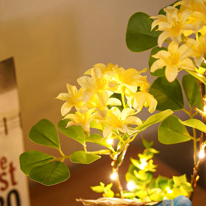 LED Flower and Bird Potted Lamp, Artificial Flower Table Lights, for Camping Gift Living Room Bedroom Mother Home Decor Lamp