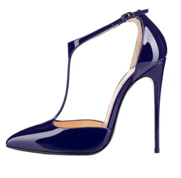 New T-shaped hollow high heels with toe caps, sandals with thin heels and pointed hollow out shallow mouth single shoes