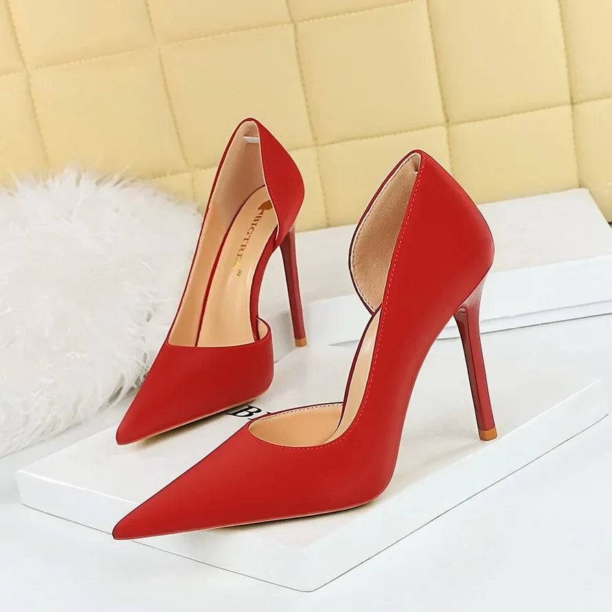 626-1 Fashionable Simple Slim Fit Ultra High Heel Shallow Pocket Single Shoe Women High Heel Korean Style