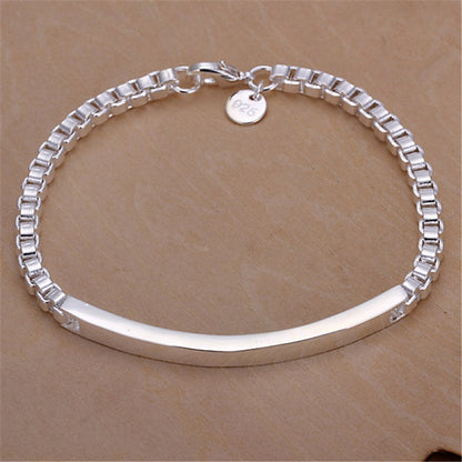 925 Sterling Silver Exquisite Solid Chain Bracelet Fashion Charm Women Men Solid Wedding Cute Simple Models Jewelry
