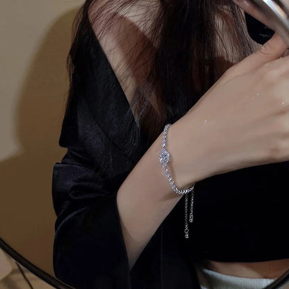 Full of Rhinestones Adjustable 18K Gold Plated Stainless Steel Bracelet For Women 2022 New Trendy Square Zircon Bracelet Jewelry