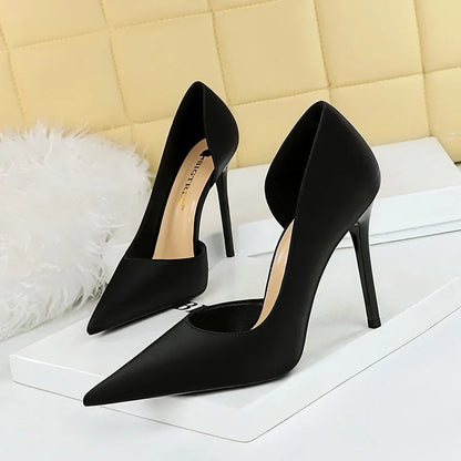 626-1 Fashionable Simple Slim Fit Ultra High Heel Shallow Pocket Single Shoe Women High Heel Korean Style