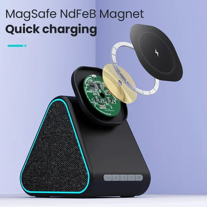 Wireless Charger Phone Holder Magnetic Wireless Charging Bluetooth Speaker Suitable For IPhone 16 15 Fast Charging