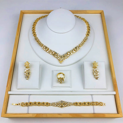 Luxury 18K Gold Plated Jewelry Set for Women Italian Jewellery Set Bridal Wedding Necklace Earrings Bracelet African Party Gifts
