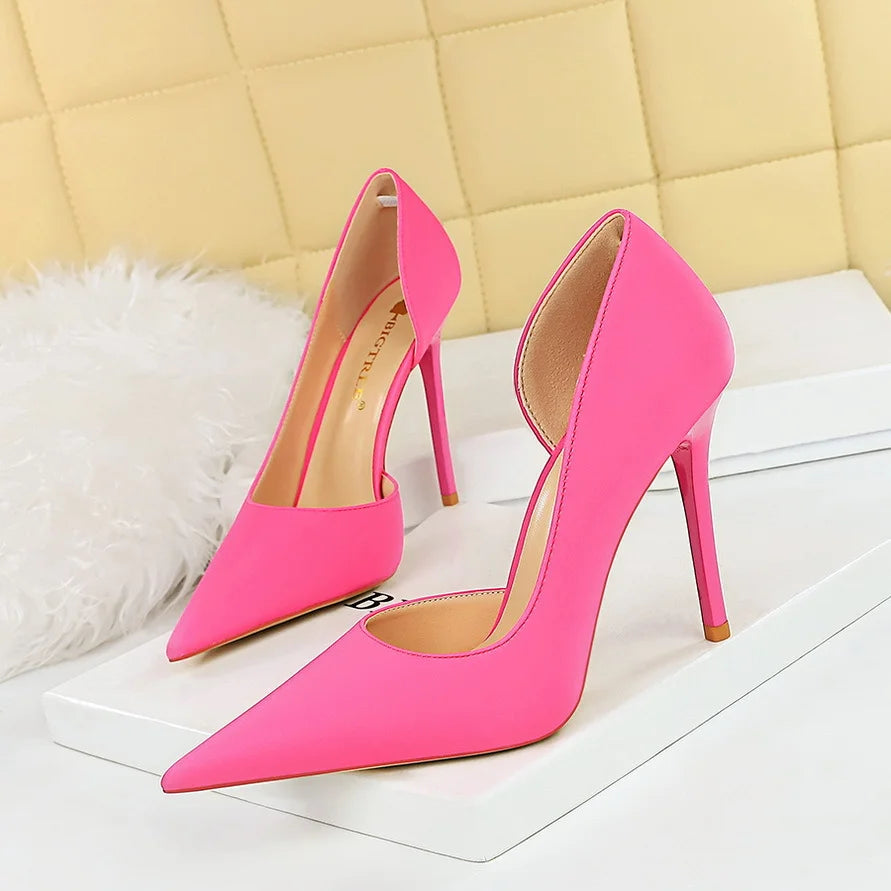 626-1 Fashionable Simple Slim Fit Ultra High Heel Shallow Pocket Single Shoe Women High Heel Korean Style