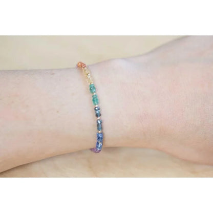 Exquisite rainbow gemstone bracelet, set with garnet, tourmaline, citrine, apatite and amethyst