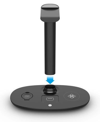 Stand 4-in-1 Wireless Charger for iPhone, Watch, Headphones 15W Fast Charging