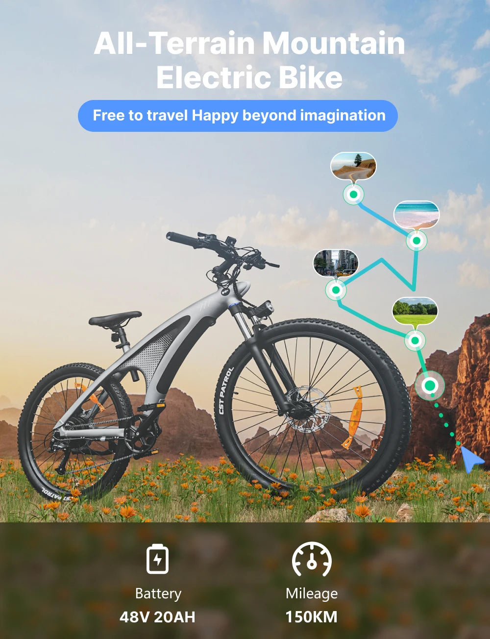 HX Q5 e bike Adults electric bike 48V 20AH 27.5 Inch  Electric bicycle City Electric bike E Bikes Mountain ebike