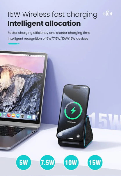 Wireless Charger Phone Holder Magnetic Wireless Charging Bluetooth Speaker Suitable For IPhone 16 15 Fast Charging