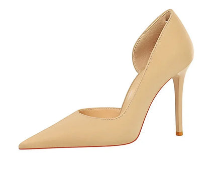 626-1 Fashionable Simple Slim Fit Ultra High Heel Shallow Pocket Single Shoe Women High Heel Korean Style