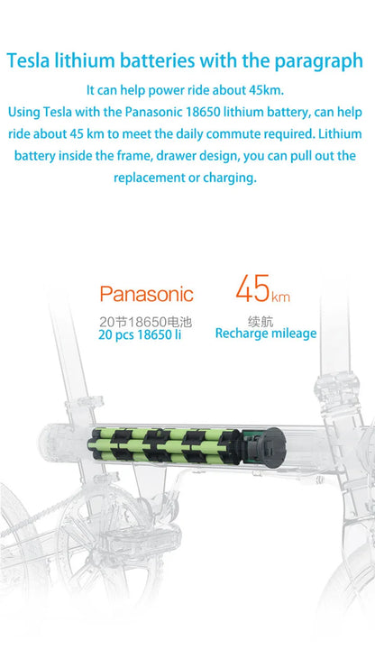 Qicycle 16inch Electric Fold bicycle Mini ebike EF1 electric assist bike Smart Ultra-light Aluminum Alloy Folding Electric Bike