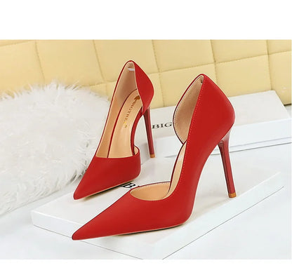 626-1 Fashionable Simple Slim Fit Ultra High Heel Shallow Pocket Single Shoe Women High Heel Korean Style