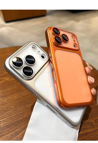 Luxury Matte Hard PC Ultra Slim Case for iPhone 17 Pro Max 16 15 14 13 Plating Camera Film Protector Frosted Shockproof Cover