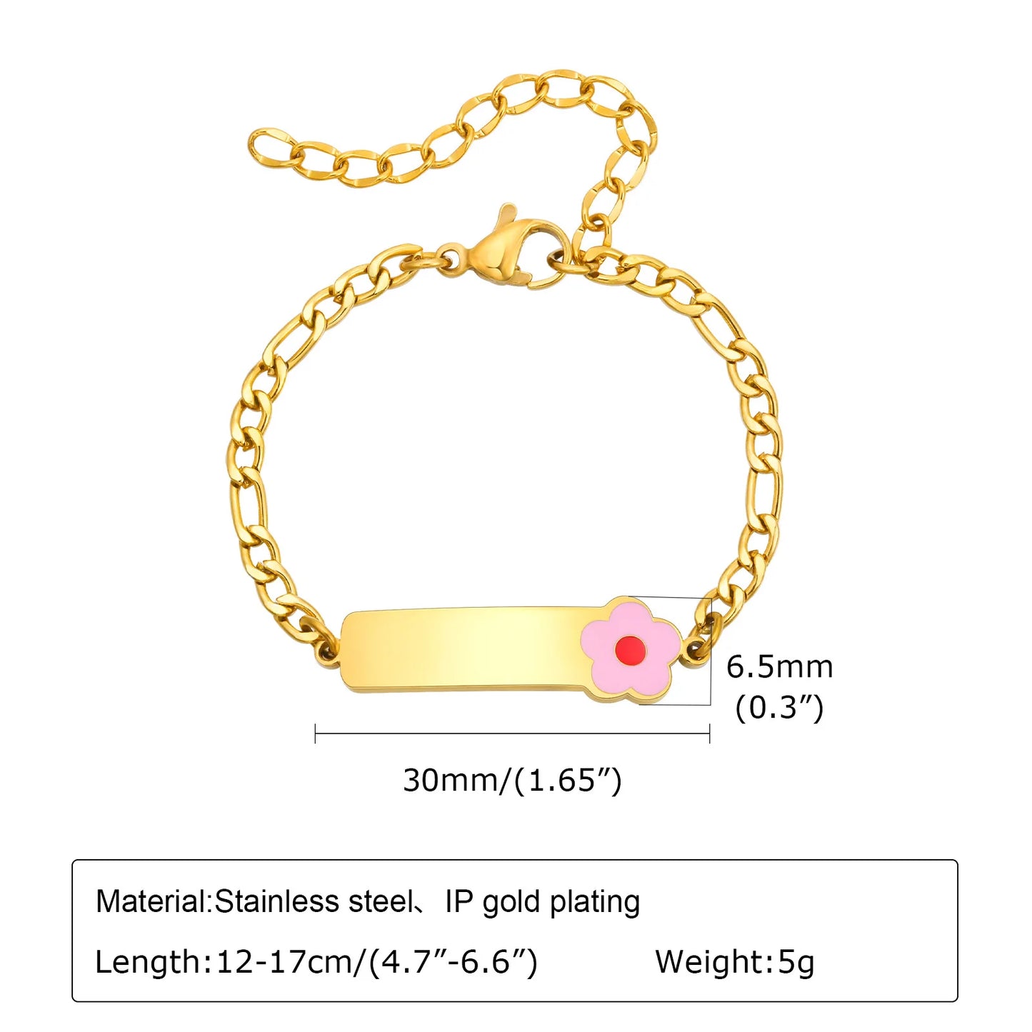 Vnox Personalized Baby Names Bracelets,Custom Baptism Gift, Anti Allergy Stainless Steel Chain Bracelets, Gifts to Newborns