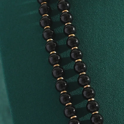 Vintage Jewellery Black Beads Necklace Woman With Bee Pendant Natural Stone Weddings Elegant Charms Antique Luxury Designer 2025