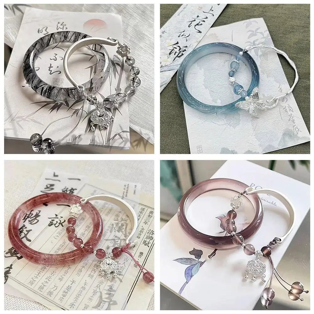 Chinese Ancient Hand Bracelet Butterfly Versatile Couple Bracelet Natural High-grade Exquisite Popular Fashion Jewelry Gifts