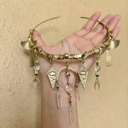 Glamorous Choker with Vintage Appeal; Red Crystal Moon Geometric Pendant Design; Women's Daily, Prom, Date Night Jewellery.