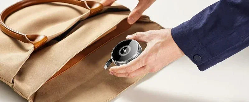 3-in-1 Wireless Charger Zinc Alloy Portable Wireless Charger Retractable Cable Magnetic Wireless Charger Wireless Charger Stand