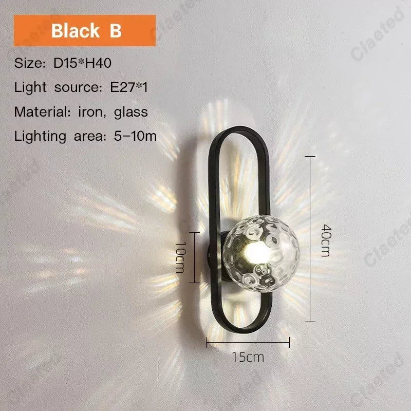 LED Wall Lamp For Luxury Living Room Bedroom Bedside Corridor Aisle Light Hotels Background Home Decorative Wall Sconce 12W