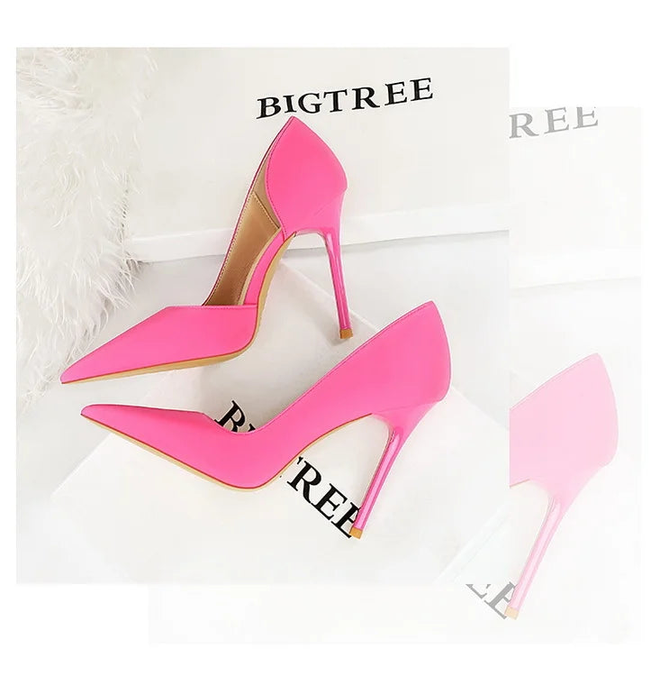 626-1 Fashionable Simple Slim Fit Ultra High Heel Shallow Pocket Single Shoe Women High Heel Korean Style