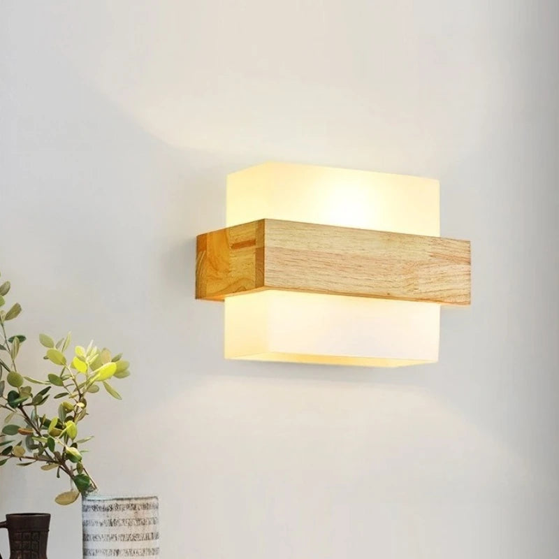Modern Wood Lamp Led Wall Lamps Glass Light Mirror Washer Sconces Wall Light Fixtures Dressing  Living Room Dining Room Bedroom