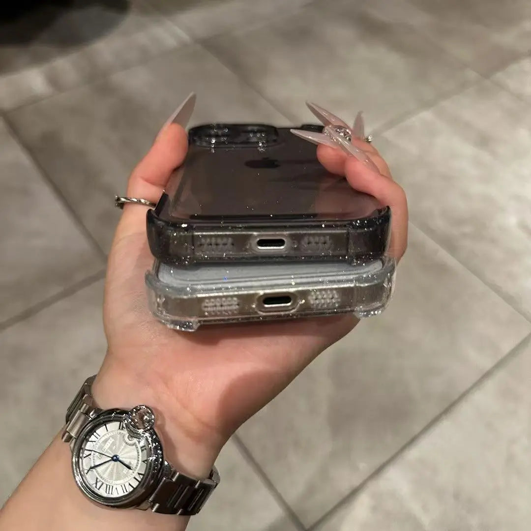 Glitter Bling Clear Case for iPhone 17 16 15 14 13 12 11 Pro Max XS X XR 16PLUS 17AIR 16E Silicone Soft Transparent Bumper Cover