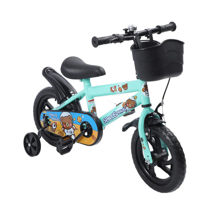 12" Kids Bike with Training Wheels for 2-6 Years Old, High Carbon Steel Frame Adjustable Seat & Handlebars