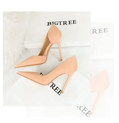 626-1 Fashionable Simple Slim Fit Ultra High Heel Shallow Pocket Single Shoe Women High Heel Korean Style