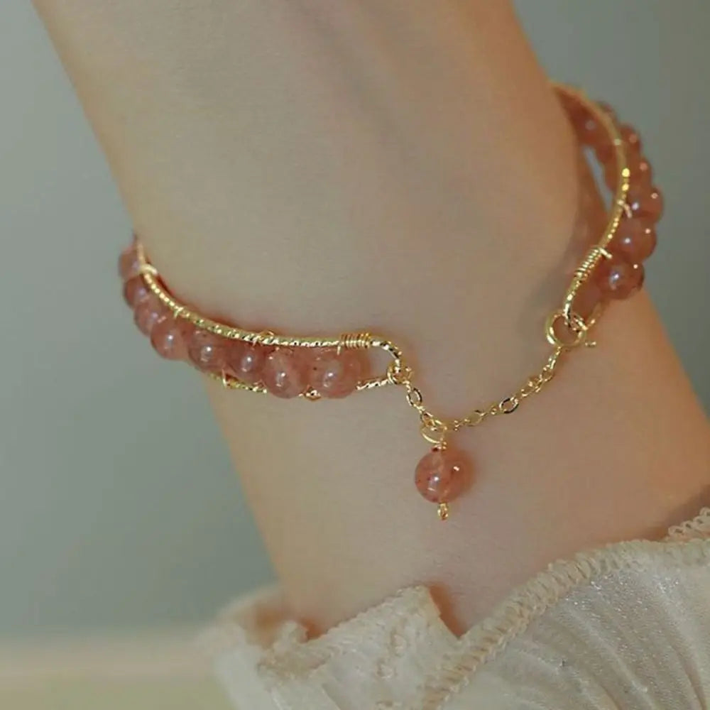 Round Jade Beaded Bracelet For Women Magnetic Bangle Butterfly Pendant Hand Chain Girls Exquisite Emerald Jewelry Birthday Gift