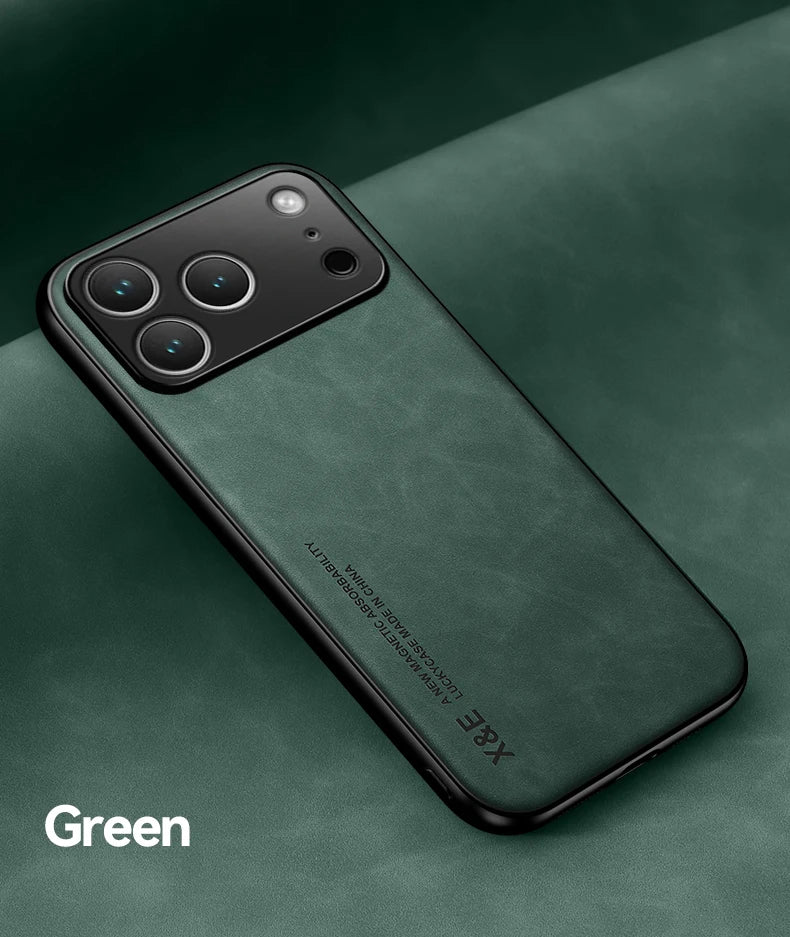 Fashion Leather Funda for iPhone 17 Pro Max 17 Air Case Ultra Thin Car Magnetic Protection Phone Cover Capa