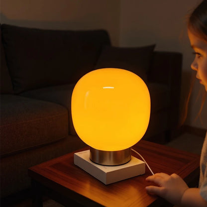 USB Plug Bauhaus Glass Table Lamp Trichromatic Dimming Bedside Night Light for Bedroom Lighting