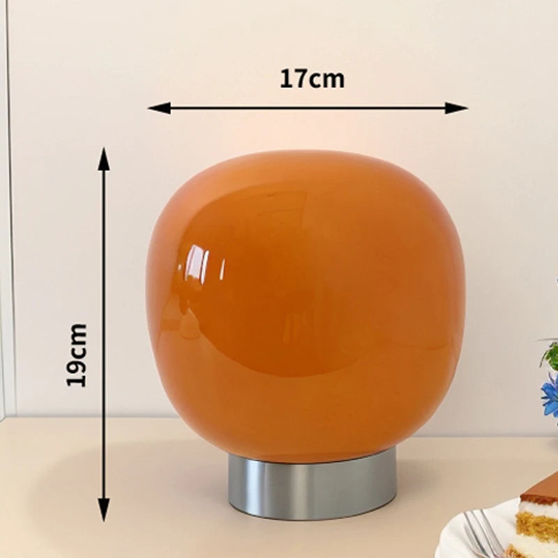 USB Plug Bauhaus Glass Table Lamp Trichromatic Dimming Bedside Night Light for Bedroom Lighting