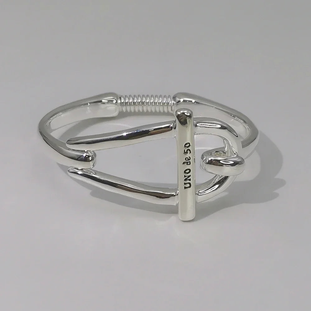 European and American Jewelry Simple Daily Leisure Style Silver Geometric Bracelet Women's Accessories Festival Gift