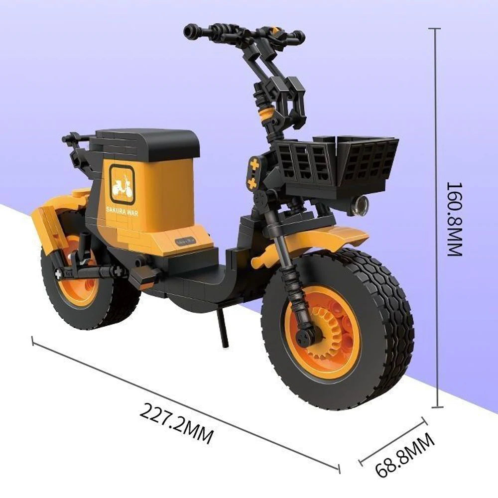 KNEW BUILT Electric Bicycle Scooter Model Mini Building Blocks Adorable & Educational Construction Toys