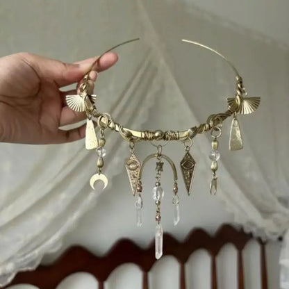 Glamorous Choker with Vintage Appeal; Red Crystal Moon Geometric Pendant Design; Women's Daily, Prom, Date Night Jewellery.