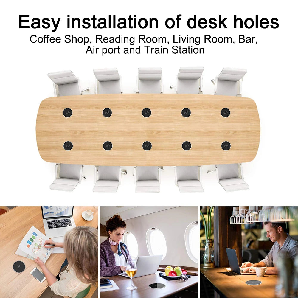 Built in Desktop Device Fast Wireless Charger 30W Quick Charger 3.0 Embedded Caricabatter Tipe C Chargeur Induction Charging