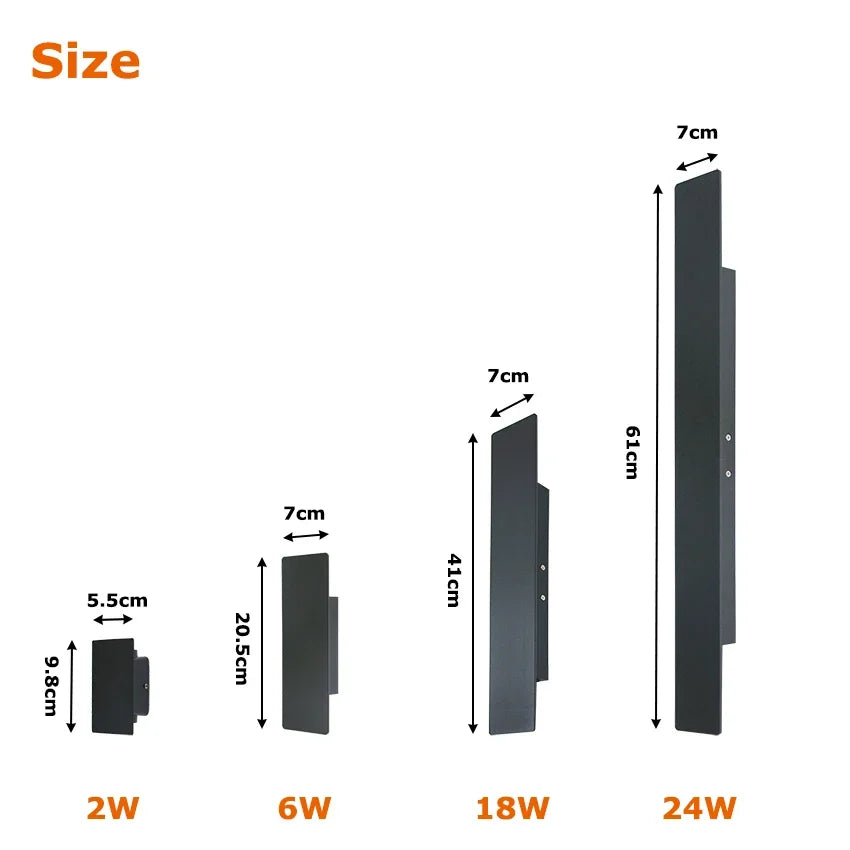 Outdoor Waterproof Wall Lamp Modern LED Lamp Black White Aluminum Up Lower Light Wall Lamps Waterproof IP65 110V 220V Fixtures