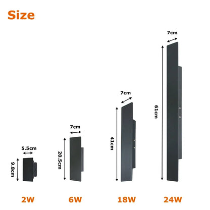 Outdoor Waterproof Wall Lamp Modern LED Lamp Black White Aluminum Up Lower Light Wall Lamps Waterproof IP65 110V 220V Fixtures