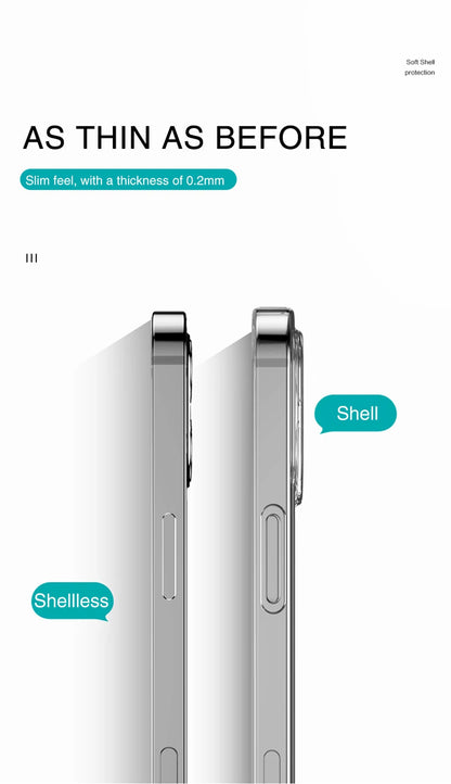 Clear Phone Case For iPhone 16 15 14 13 12 11 Pro Max Silicone Soft Cover For iPhone 13 Mini X XS Max XR 8 7 6 Plus Back Shell